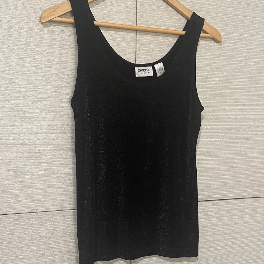 Chico's Black Sparkle Sleeveless Top